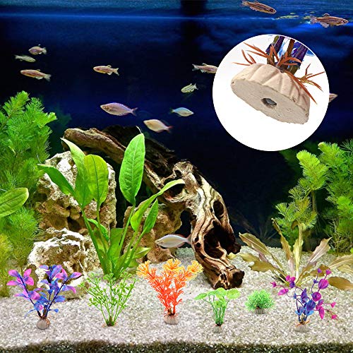 Huayue 15pcs Planta Artificial Plástico Decoración Pecera, Planta Acuario Plantas Plásticas para Acuarios Decoraciones Plásticas del Tanque de Peces, Planta de Simulación Viva Acuario Paisaje (5-14cm)