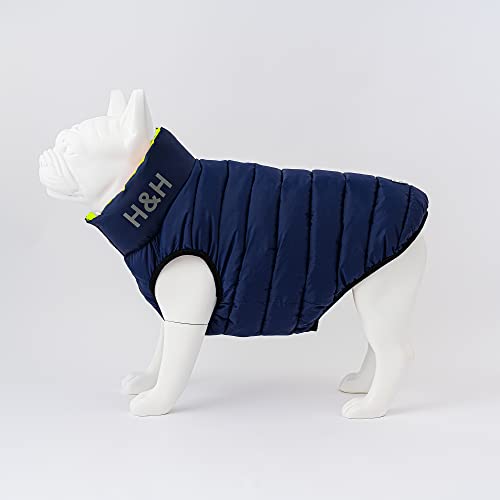 HUGO & HUDSON HHPJ10001-XS-25 - Chaqueta para Perro, 25 cm, Color Verde y Azul Marino