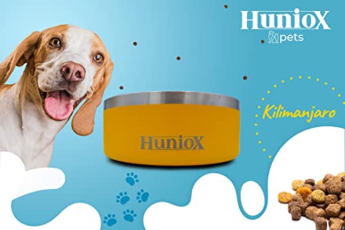 Huniox Comedero Perro y Gato de Doble Pared en Acero Inoxidable 304, sin BPA. Bebedero Perro y Gato Antideslizante. Cuenco Perro y Gato para Comida y Agua con Capacidad de 1,25 litros (Kilimanjaro)