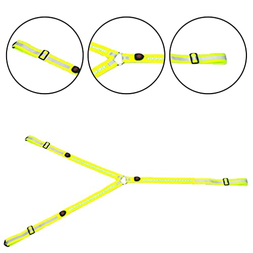 Huqiqi Led Caballo Pascua Cuello Alta Visibilidad Tachuela para Montar A Caballo Engranaje De Seguridad Ajustable para La Noche Cinturón Amarillo Fluorescente Green