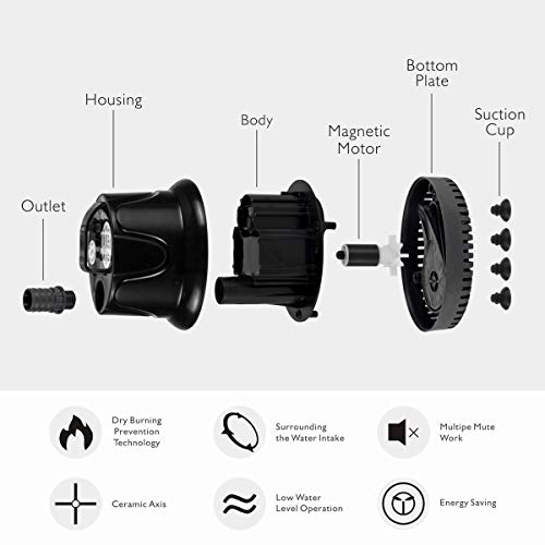 hygger 18W Bomba Agua Acuario, 800L/H Bomba Agua Sumergible Silenciosa, per Fuente, Estanque, Jardin