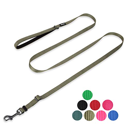 Hyhug 106/5000 Correa Ajustable Mejorada con Nylon Resistente y manija Forrada con Neopreno súper Suave para Perros de Uso Diario. (Ajustable Pequeño S, Verde Militar)