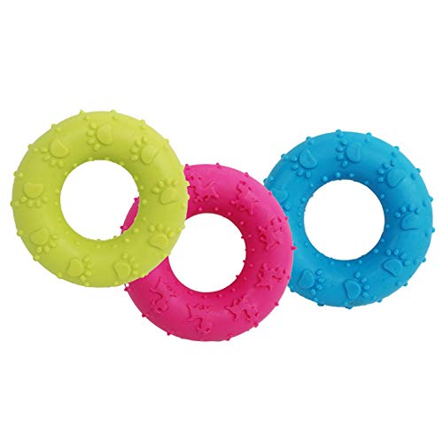 HyiFMY 3pc Pet Circle MASCHOTY Toy, TRP Donuts de Goma de Juguete de Entrenamiento, para Grandes réculos medianos Perros pequeños Cachorros Regalos de cumpleaños