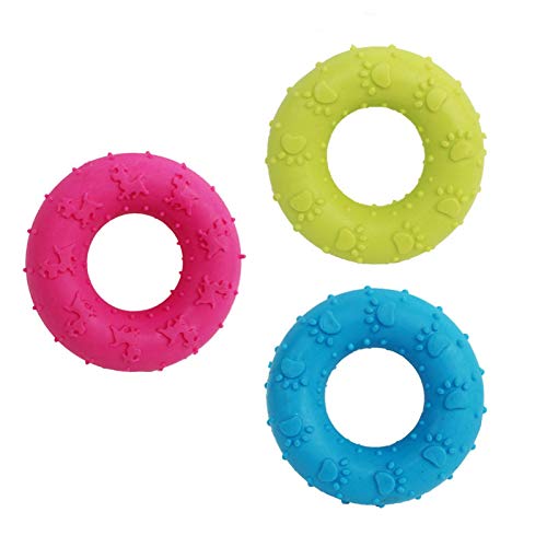 HyiFMY 3pc Pet Circle MASCHOTY Toy, TRP Donuts de Goma de Juguete de Entrenamiento, para Grandes réculos medianos Perros pequeños Cachorros Regalos de cumpleaños