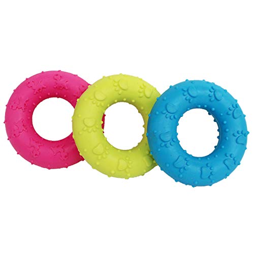 HyiFMY 3pc Pet Circle MASCHOTY Toy, TRP Donuts de Goma de Juguete de Entrenamiento, para Grandes réculos medianos Perros pequeños Cachorros Regalos de cumpleaños