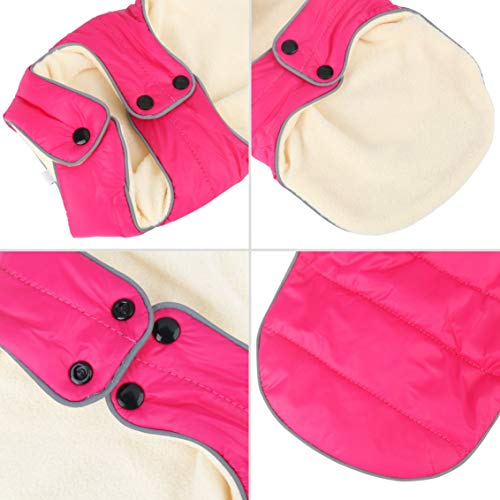 Idepet Abrigo de Invierno para Perros, Impermeable cálido Chaqueta para Perros Rayas Reflectantes Perros Chaleco Ropa Forro Polar Ropa para Gatos