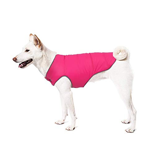 Idepet Abrigo de Invierno para Perros, Impermeable cálido Chaqueta para Perros Rayas Reflectantes Perros Chaleco Ropa Forro Polar Ropa para Gatos