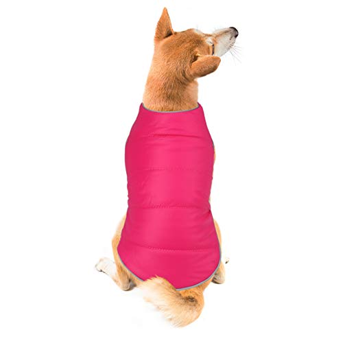 Idepet Abrigo de Invierno para Perros, Impermeable cálido Chaqueta para Perros Rayas Reflectantes Perros Chaleco Ropa Forro Polar Ropa para Gatos