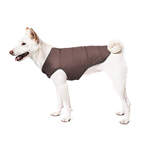 Idepet Abrigo de Invierno para Perros, Impermeable cálido Chaqueta para Perros Rayas Reflectantes Perros Chaleco Ropa Forro Polar Ropa para Gatos