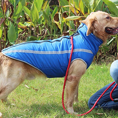 Idepet Abrigo Impermeable para Perros Chaqueta cálida de Invierno,Ropa para Mascotas a Prueba Viento Chaqueta para Perros Traje para Perros pequeños medianos Grandes con Orificio para el arnés XL-6XL