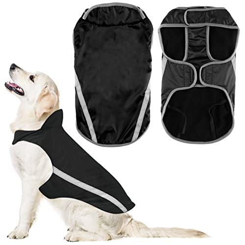 Idepet Abrigo Impermeable para Perros, Chaqueta cálida para Mascotas, Ropa a Prueba de Viento, Chaleco para Perros, Ropa para Mascotas, Traje con Capucha, con Orificio para el arnés