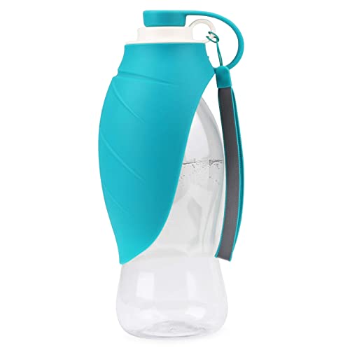 Idepet Botella de Agua para Perros Contenedor portátil de Comida para Mascotas Dispensador de Botellas de Comida para Perros Tazón de Bebidas para Mascotas Botella Viaje para Perros (Azul)