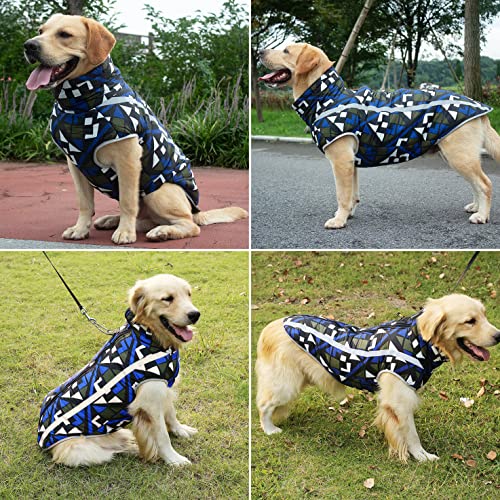 Idepet Chaqueta para Perros, Abrigos para Perros cálidos Chaquetas para Perros pequeñas, Medianas y Grandes Chaleco para Nieve a Prueba de Viento Ropa para Perros Traje con Orificio para arnés