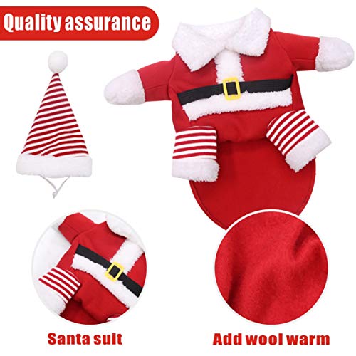 Idepet Disfraz de Navidad para mascotas,disfraz de Navidad para perros, lindo Santa Claus, cachorro, gatito, ropa de fiesta, gato, año nuevo, divertido disfraz para fiestas de mascotas, trajes de ropa