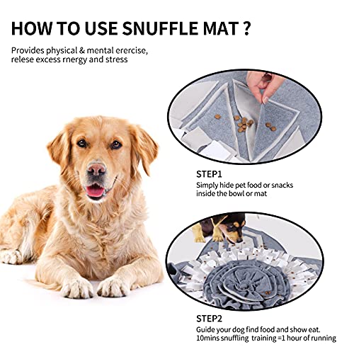 IEUUMLER Snuffle Mat para Perros Alfombrilla de Entrenamiento Estera de Entrenamiento Manta para la Nariz Juguete de Juego IE081 (71x71cm, Grey & White)