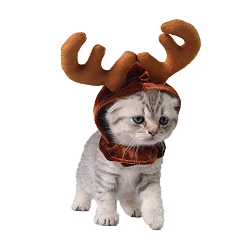 ifundom Decoraciones de Navidad Sombrero de Navidad para mascotas, gorro, gorras de café, accesorio para disfraz de mascotas para gatos y perros (tamaño gratis)