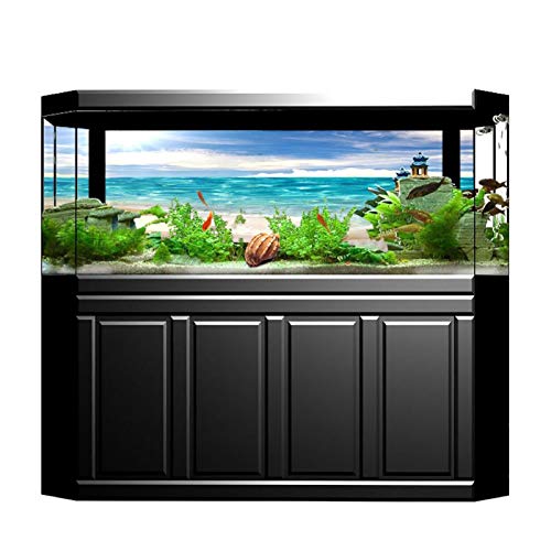 ImáGenes de DecoracióN de Acuario de Fondo para Peceras, Papel de Fondos de Peces, Conchas Marinas y PatróN de Estrellas de Mar, PóSter Adhesivo de PVC con Efecto 3D, Fondo de Pecera(35.8*19.7inch)