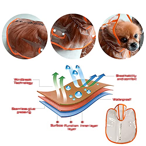 Impermeable Perro Chubasquero para Perros con Capucha Chaquetas Impermeables Chubasquero Transparente Ligero Reflectante para Cachorros Mascotas