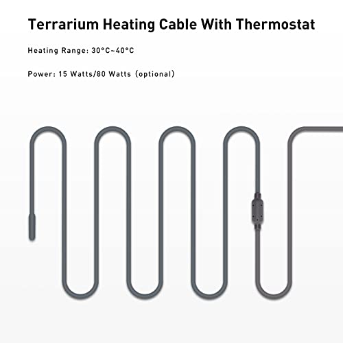 Inkbird Cable Calefactor Interior 4 Metros 15W, Resistencia de Silicona Professional con Función de Termostato, Impermeable IPX7 para Reptiles,Incubadora,Acuario,Semilleros,Fabricación de Cerveza