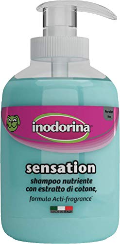 Inodorina Champú para Perros Sensation Regenerante con Extracto de Algodón (300 ml). Champú Natural para Cachorros sin Parabenos de Fragancia Activa, Ultra Suave.