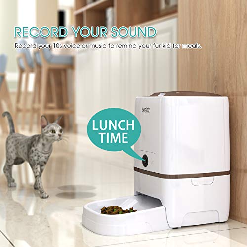 Iseebiz Comedero Automático con Cámara,APP,6 Dosis de Comida por Día,6L,para Perro y Gato