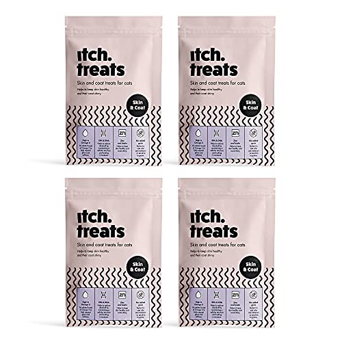 Itch | Piel y abrigo para gatos | Con Omega 3, biotina y zinc para piel brillante | paquete de 4