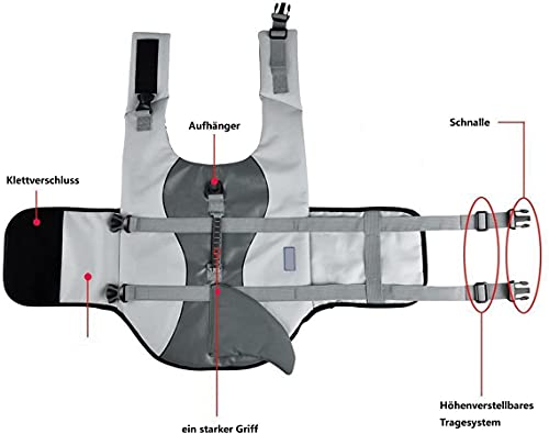jaosn Chaleco salvavidas para perros, traje de baño, ropa para perros, ropa para animales, accesorio para animales (tiburón S)