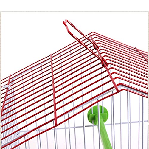 Jaula de Pájaros Birdcage de la azotea, Budgerigar Birdcage con caja de alimentación, pájaros de metal, jaula de baño ornamental for pájaros canarios pequeños con Soporte Rodante ( Color : Blue )