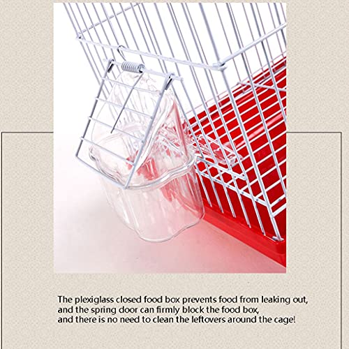 Jaula de Pájaros Birdcage de la azotea, Budgerigar Birdcage con caja de alimentación, pájaros de metal, jaula de baño ornamental para pájaros canarios pequeños Jaula para Mascota ( Color : Red )