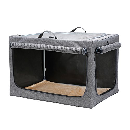 Jaula de viaje para mascota, casa interior/exterior, portátil, plegable, suave, para perro