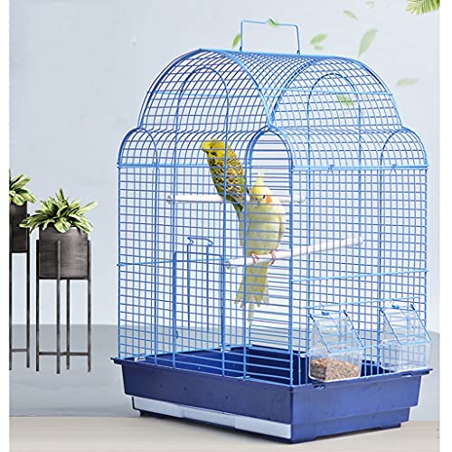 Jaula para Pájaros Birdcage de Moda Tigre Skin Black Peony Parrot Lory Hierro Forjado Birdcage con la Taza de alimentación para pájaros pequeños, pinzones, pájaros de Amor Jaula para pájaro