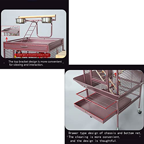 jaulas para pajaros Rack interactivo para mascotas y jaula de loros móviles con caja de reproducción adecuada para canarios, loros pequeños, pinzones, amores y periquitos jaula periquitos