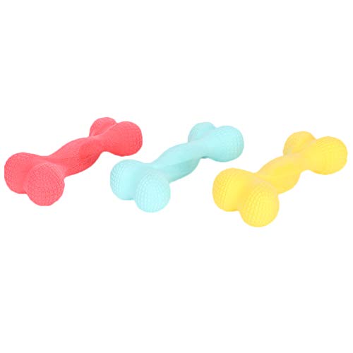 Jeanoko 3 Piezas de Espuma con Forma de Hueso Juguete para Masticar para Mascotas Resistente a Las Mordeduras TPR Macarrón Color Leche Perfumado Perro Limpieza de Dientes Juguetes