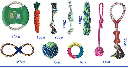 JEBBLAS Puppy Dog Chew Toys Teething Training，10pcs Dog Rope Toys 100% Natural Cotton Rope for Small and Medium Dog