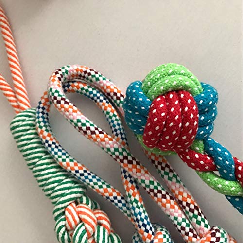 JEBBLAS Puppy Dog Chew Toys Teething Training，10pcs Dog Rope Toys 100% Natural Cotton Rope for Small and Medium Dog