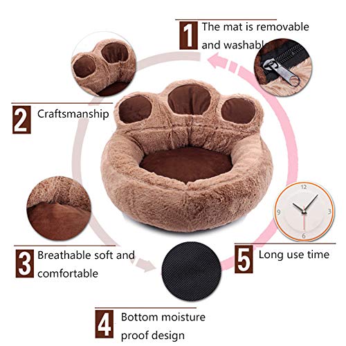 Jerarquía Animal Doméstico Perrera Gato Deslizamiento Estera Cojín Del Perro Litera Deluxe Cama Gato Aislamiento Otoño Invierno Oso Pata Desmontable Lavable Engrosamiento Sofá Alimentos,3,S