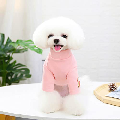 Jiacheng29_ Sudadera de Perro a Prueba de Viento decoración de Dibujos Animados Color Puro Perros Camisetas de Manga Corta Ropa Compatible con Invierno Rosa S