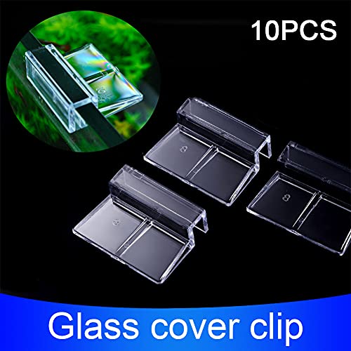 Jiakalamo 10 clips para cubierta de acuario, 6 mm/10 mm/12 mm Aquariums Fish Tank Acrílico, soporte para cubierta de vidrio de acuario, clips de tapa universales para acuarios sin montura