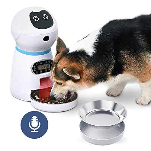 jieqing Comedero Automatico Gatos Comedero Automatico Perros Microchip Gato alimentador Alimentador de Gato automático con Temporizador EU