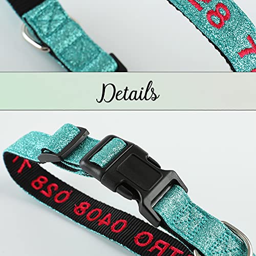 Jimer Collar Personalizado con Nombre para Mascotas, identificación de Cachorro, Collar Ajustable Suave para Perros, Gatos