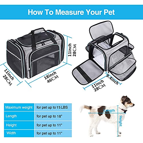 JIYANANDPCWB Mochila para Perros Carrier de Mascotas Bolsa de Perro Suave Plegable Ampliable Mochila 5 Puertas Abiertas Cintas Reflectantes Cintas de Viaje Port PORTENDIENTE for Cats