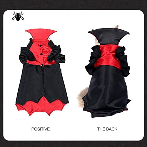 JJTXSQSMQM Ropa para Mascotas de Halloween Vestido de Vampiro Divertido para Mascotas de Halloween Lindo Perro pequeño y Mediano Gato Fiesta de Navidad Disfraz de Cosplay