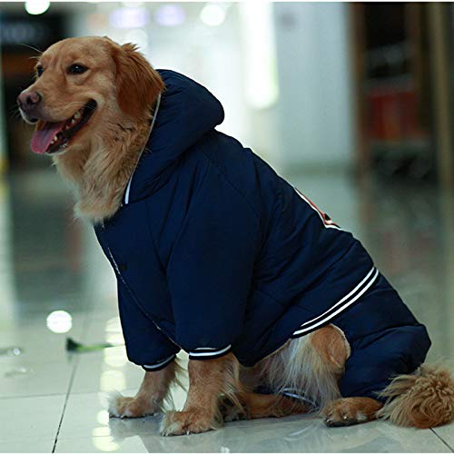 JKGHK Abrigo De Invierno Cálido Polar Grande para Perros, Más Sudadera De Terciopelo para Otoño E Invierno, Disfraces para Perros, Golden Retriever, Alaska, Ropa para Perros,Azul,36