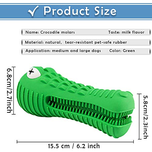 Johiux Duros Juguetes Morder para Perros,Morder un Perro Cocodrilo,Cepillo de Dientes, Limpieza de Dientes Molar Stick para el Gran Perro