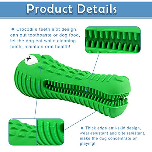 Johiux Duros Juguetes Morder para Perros,Morder un Perro Cocodrilo,Cepillo de Dientes, Limpieza de Dientes Molar Stick para el Gran Perro