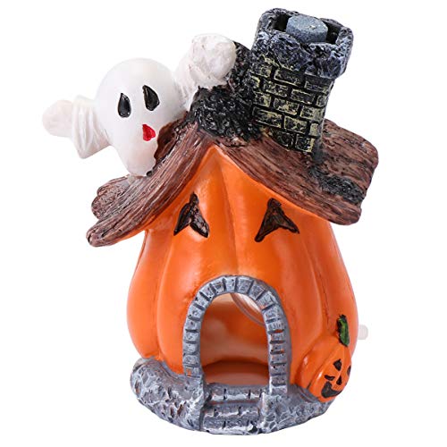 jojofuny Acuario Cueva Ornamento Calabaza Fantasma en Forma de Pez Hideout Hideaway Casa Betta Cueva Halloween Peces Tanque Decoraciones