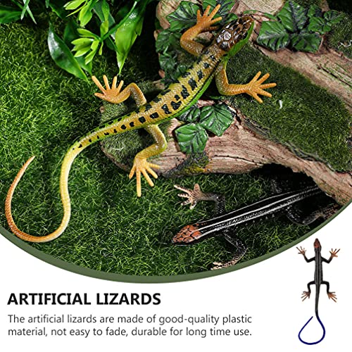 jojofuny Modelo de Reptiles de Plástico de Reptiles de Reptiles: Juguete de Broma de Reptil Modelo de Lagarto de Ondas Azules Accesorios de Jardín para Asustar Aves Decoración de Caja de