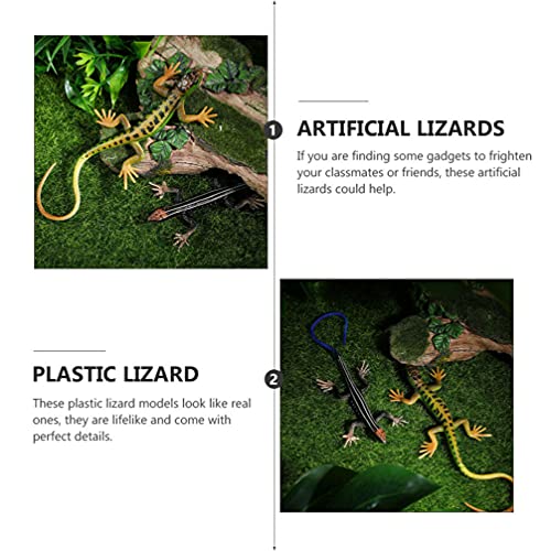 jojofuny Modelo de Reptiles de Plástico de Reptiles de Reptiles: Juguete de Broma de Reptil Modelo de Lagarto de Ondas Azules Accesorios de Jardín para Asustar Aves Decoración de Caja de