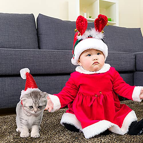 Jorzer Sombrero De Perro, Navidad Sombrero Mascota Perro Traje Gato Sombrero Sombrero Guinea Cerdito Traje Accesorios para El Cabello para Animales Pequeños