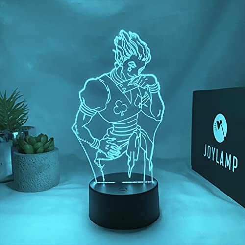 JoyLamp Hisoka Morow de Hunter x Hunter – Colección oficial JoyLamp x Hunter x Hunter – 16 colores + mando a distancia – Lámparas 3D Hunter x Hunter